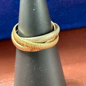 Cartier Style 14 K 3 color gold ring , trinity style for pinky ,you can stock it
